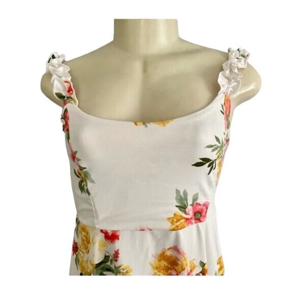 Mind Code Short Summer Dress White Floral size S. - Picture 3 of 8